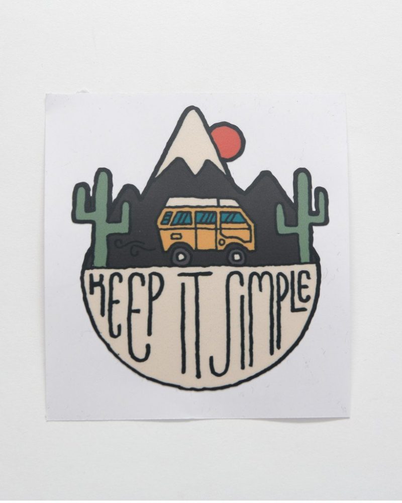 Keep it Simple in the Desert Sticker - by David Rollyn