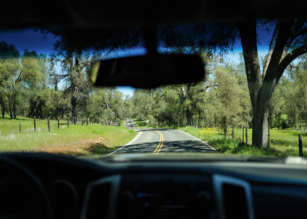 road view from dashboard - four wheel campers