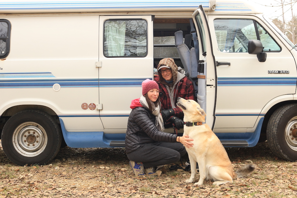 van life couple and dog-friendly van
