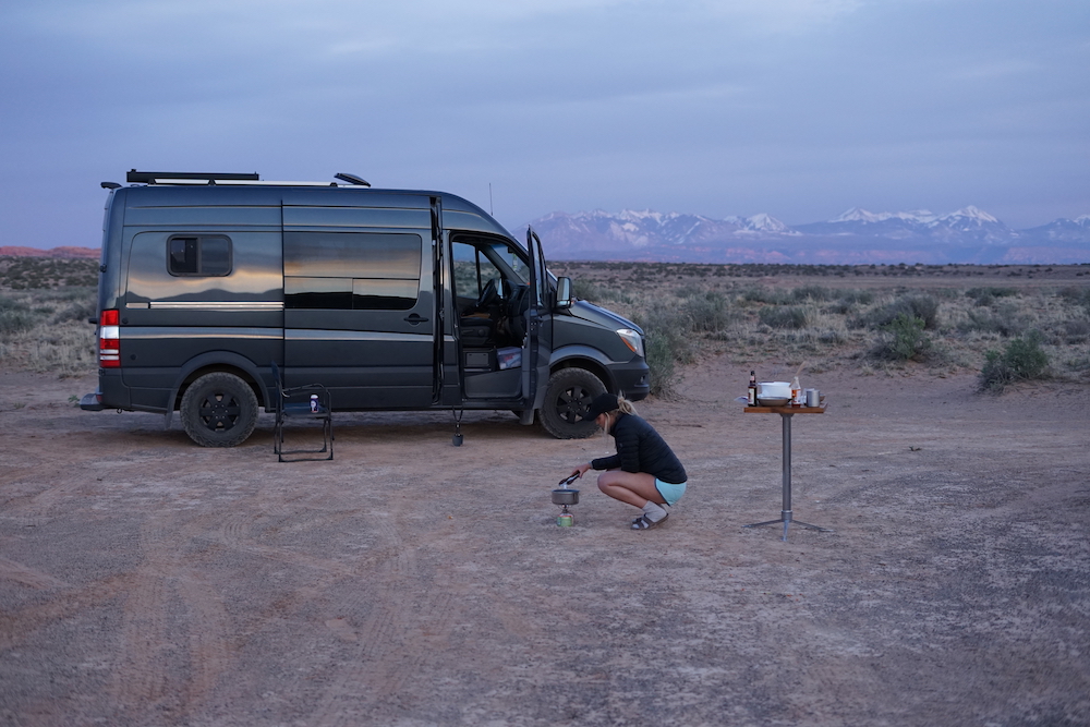 cooking on public land - manage money during vanlife