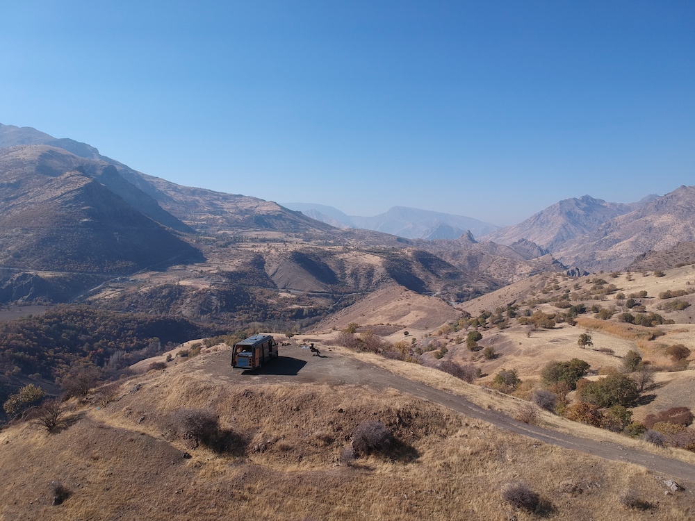 campsite overlook - vanlife journey in Iraq's Kurdistan