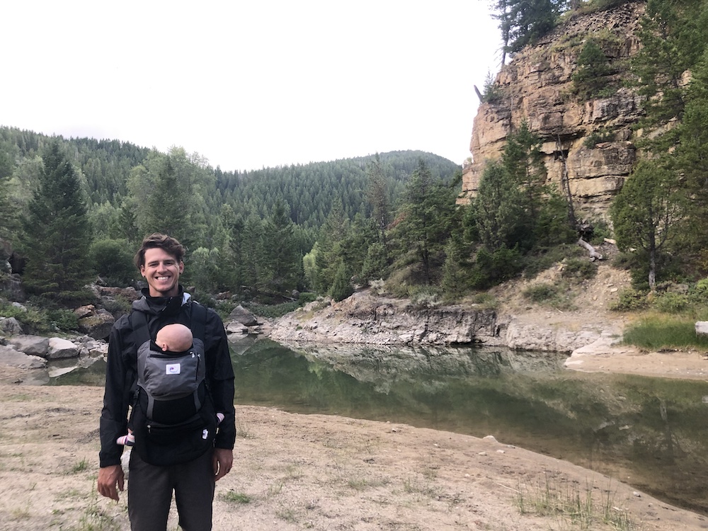 dad carrying baby - road trip with your baby
