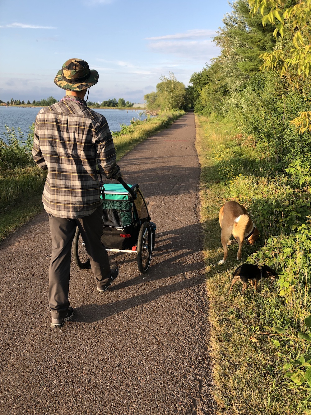 dad and baby on a walk