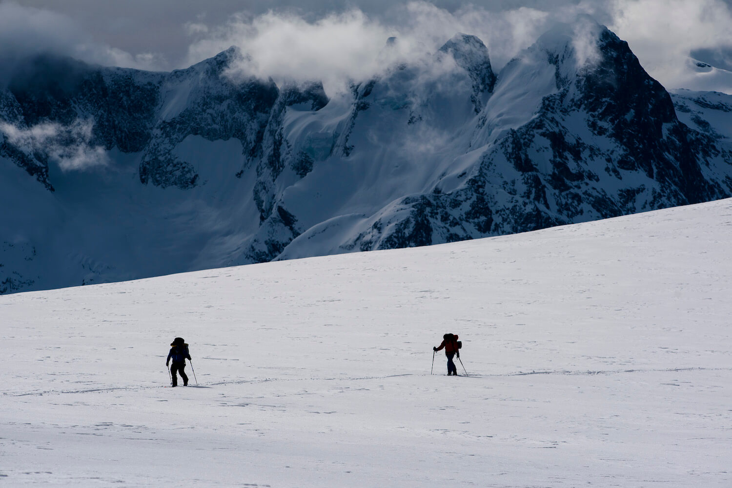 skieurs de randonnée en montage - protect our winters
