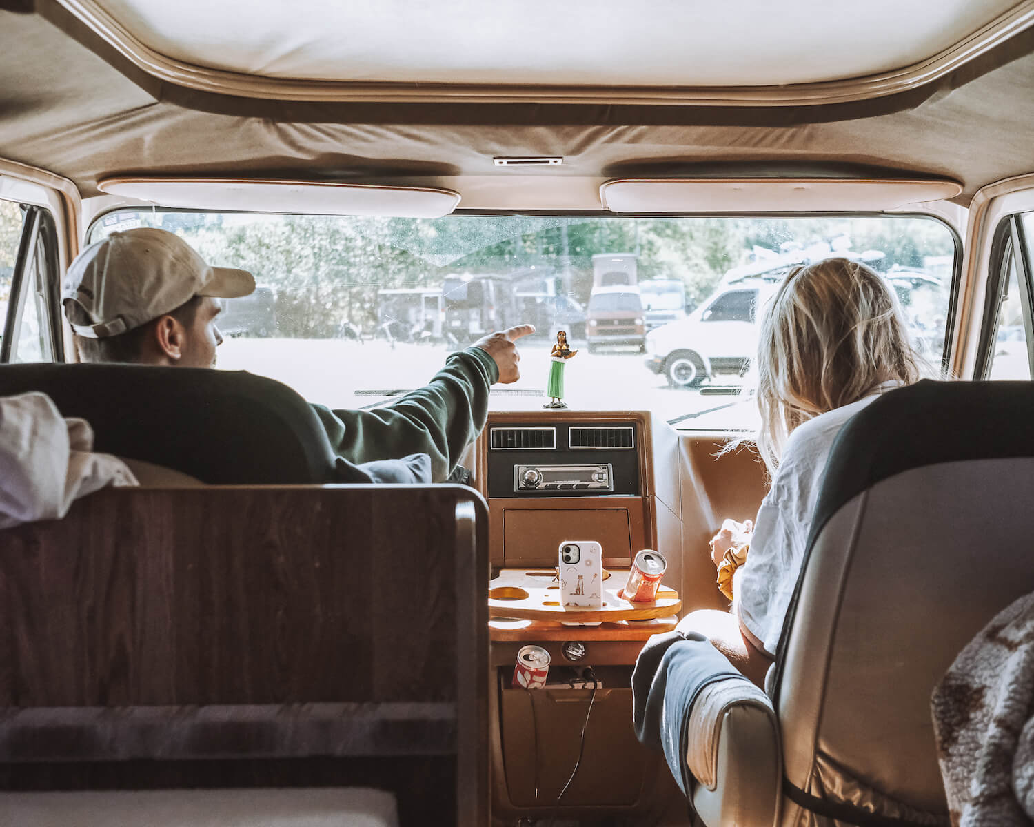 couple in campervan - save up for van